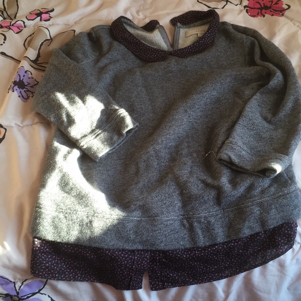 Loft Super cute Sweatshirt with built in top